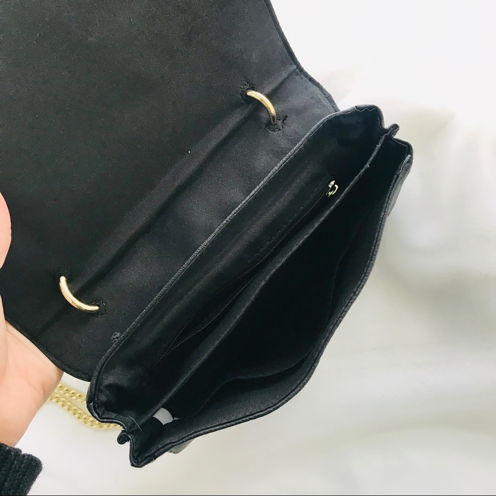 Black Floral Embroidered Over the Shoulder Bag - Picture 5 of 10